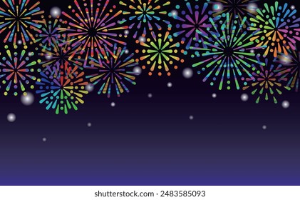 Vector illustration set of colorful fireworks