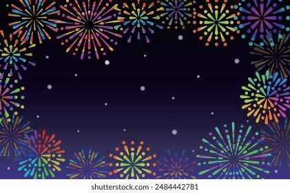 Vector illustration set of colorful fireworks