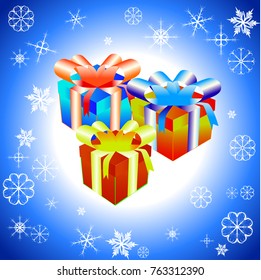 Vector illustration of Set of colorful gift boxes