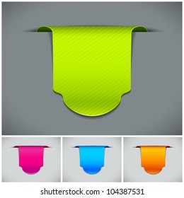 vector illustration of set of colorful glossy label
