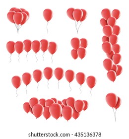 Vector illustration set of colorful glossy balloons. Element design. Easy for use and edit.