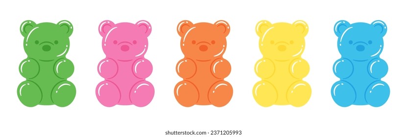 vector illustration of a set of colorful gummy bears for banners, cards, flyers, social media wallpapers, etc.