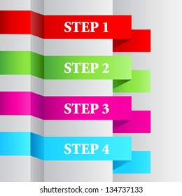 vector illustration of set of colorful label for tag for different choice, option or step