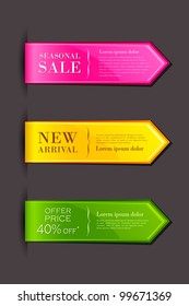 vector illustration of set of colorful label for sell promotion
