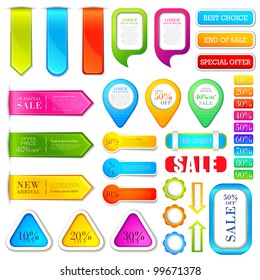 vector illustration of set of colorful label for tag