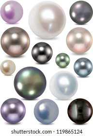 Vector Illustration Set Colorful Pearls Stock Vector (Royalty Free ...