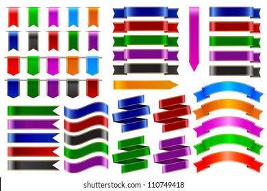 vector illustration of set of colorful ribbon banner