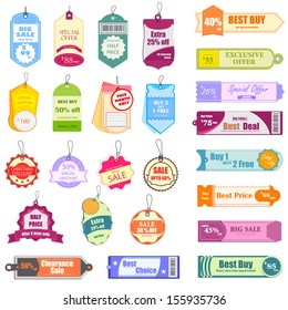 vector illustration of set of colorful Sale and Promotion Tag