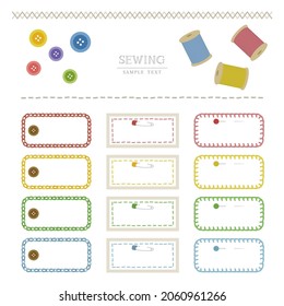 Vector illustration set of colorful sewing frames