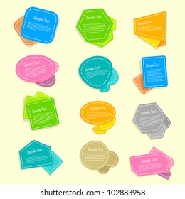 ilustración vectorial del conjunto de burbujas de voz coloridas