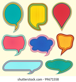 vector illustration of set of colorful speech bubble on isolated background