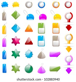 vector illustration of set of colorful web button in different shape