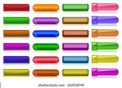 vector illustration of set of colorful web button in different shape