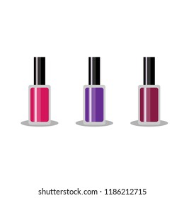 Vector Illustration Set Colour Nail Polish Stock Vector (Royalty Free