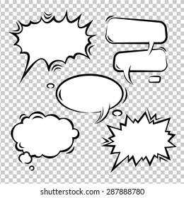 Vector Illustration set of comic bubbles empty