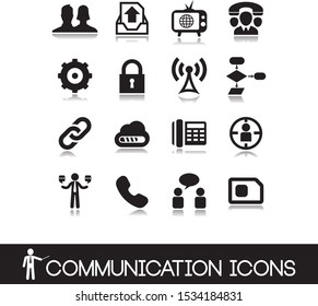 Vector illustration set of communications icons.