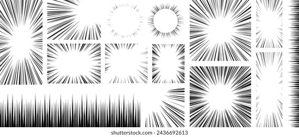 Vector illustration set of concentrated lines