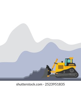 Vector illustration set of construction machinery. Heavy machine for construction and mining company. Transportation machinery for engineering. Illustration and icon for web and advertising logo