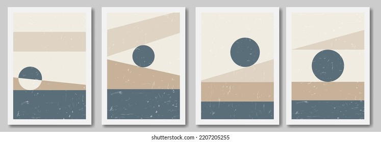 Ilustración vectorial. Afiches artísticos contemporáneos. 