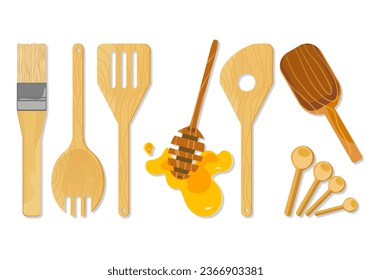 Vector illustration set of cooking utensils, kitchen utensils, cute black background.