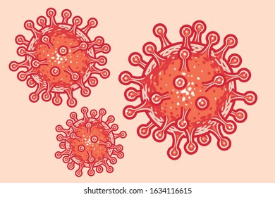 Vector illustration set of coronavirus(COVID-19).