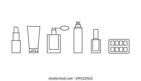 Vector illustration. Set of vector cosmetics icons.