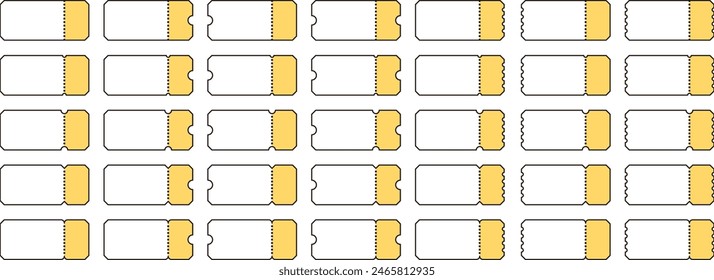 Vector illustration set of coupons, tickets in various shapes