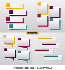 Vector illustration set of creative business infographic template and modern icons represent as steps or workflow diagram.