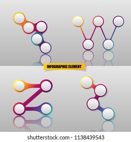 Vector illustration set of creative business infographic template and modern icons represent as steps or workflow diagram.
