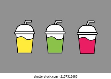 Vektorgrafik-Set mit Tasse-Getränk