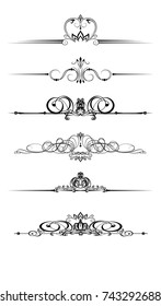 Vector illustration of set of curls to frame