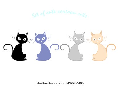 Different Cartoon Cat Characters Set Poses Stock Vector Royalty Free Different Cartoon Cat Characters Set Poses Stock Vector Royalty Free