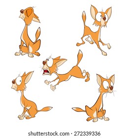 Vector illustration of a set of cute cartoon cats