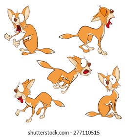 Vector illustration of a set of cute cartoon cats