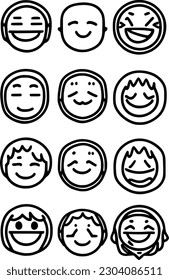 vector illustration of set cute face cartoon