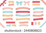 Vector illustration set of cute pastel colored ribbons.