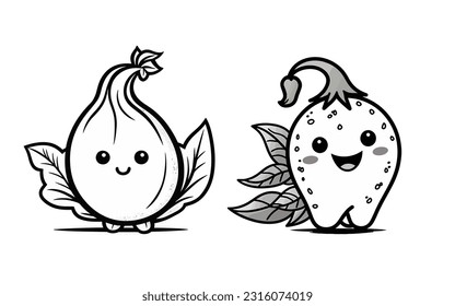 Vektorgrafik, Set-Illustration des feinen vegetarischen Zeichens
