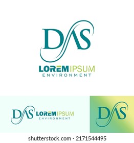 vector illustration set of DAS monogram logo sign