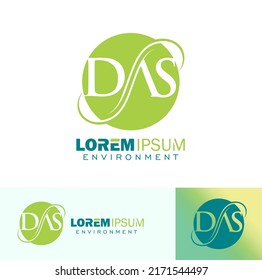 vector illustration set of DAS monogram logo sign