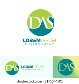 vector illustration set of DAS monogram logo sign