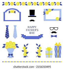 Vector illustration set of decorative elements for Father's day