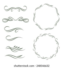 Vector illustration set of  decorative floral elements