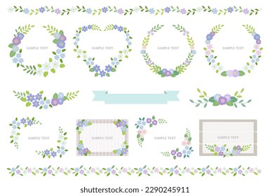 Vector illustration set of decorative flower frames