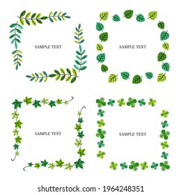 Vector illustration set of decorative leaf frames 