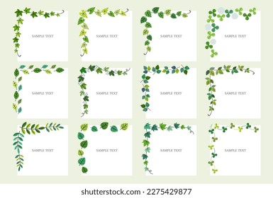 Vector illustration set of decorative leaf corner frames