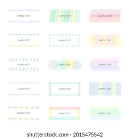 Vector illustration set of decorative pastel color frames