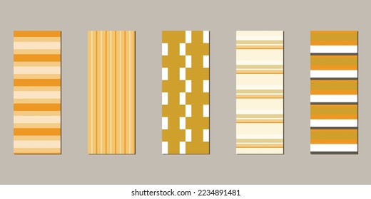 Vector illustration of a set of decorative ribbon stripes. Masking tape, satin or corsage, grssgrain tape, adhesive tapes for frames, scrapbooking. Packing patterned ribbons with geometric ornament.