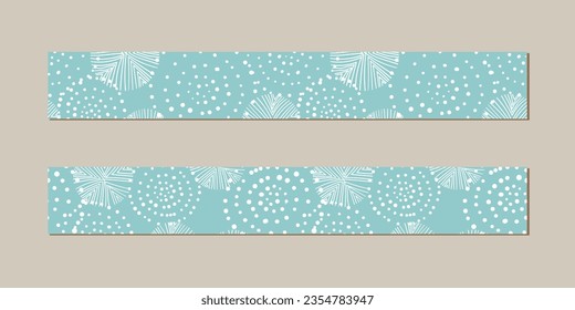 Ilustración vectorial de un conjunto de bandas de cinta decorativas. Cinta de enmascaramiento, satinado o corsage, cinta de grano, cintas adhesivas para marcos, scrapbooking. Empaquetar cintas con motivos con adorno foral.