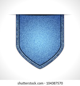 vector illustration of set of denim textured label