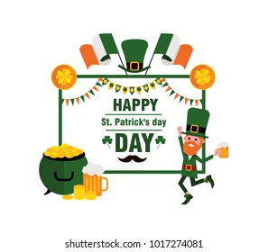 vector illustration. set of design elements on white background. The feast day of Saint Patrick is celebrated on March 17 in Ireland. set of thematic elements